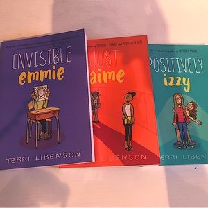 Terri Libenson Books INVISIBLE EMMIE, POSITIVELY IZZY, AND JUST JAIME 3 PACK